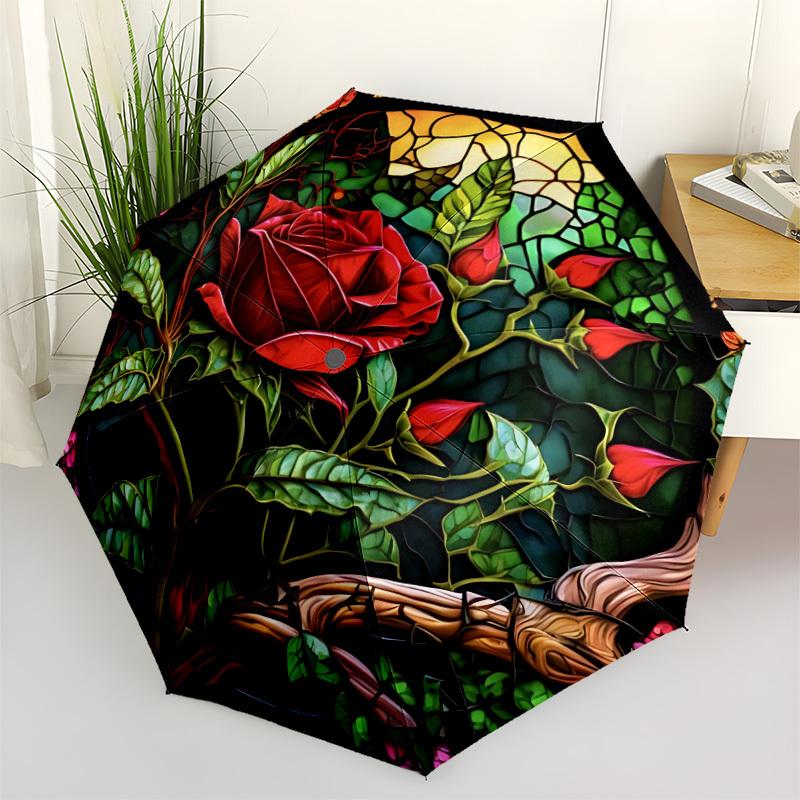 1pc Stained Glass Rose Automatic Folding Umbrella. casual outdoor accessory, for all seasons yy250924071
1pc Stained Glass Rose Automatic Folding Umbrella. casual outdoor accessory, for all seasons yy250924071
