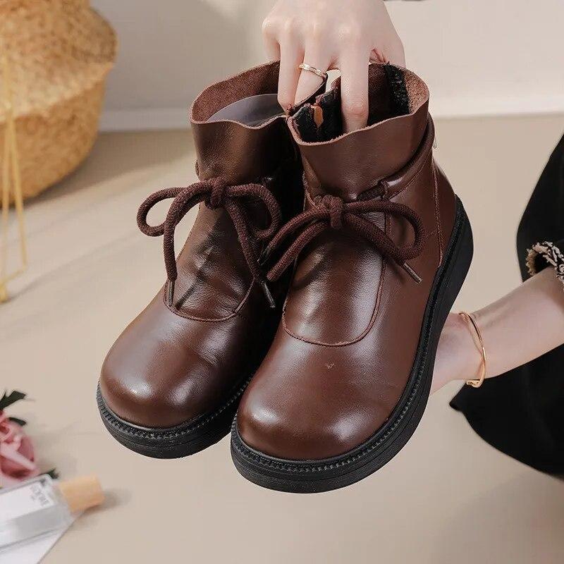 Johnature/зимние удобные женские полусапоги на толстой подошве, повседневная универсальная хлопковая обувь из натуральной кожи на мягкой подошве
Johnature/зимние удобные женские полусапоги на толстой подошве, повседневная универсальная хлопковая обувь из натуральной кожи на мягкой подошве