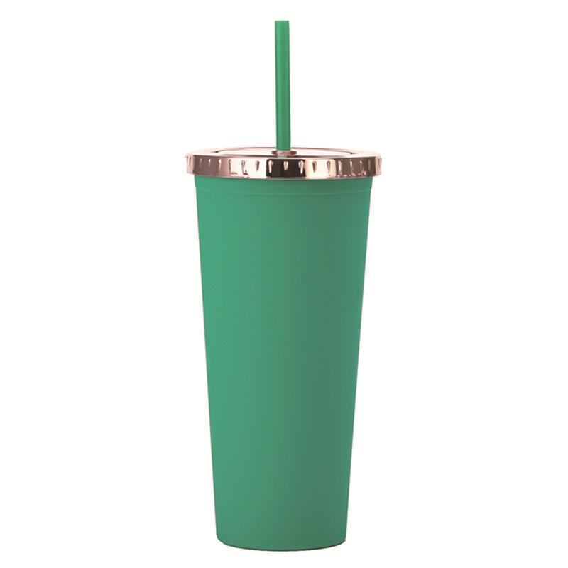 Пластиковый стакан для воды Модная крышка цвета розового золота Матовый многоцветный двухслойный пластиковый стакан с соломинкой 700ml зелёный
Пластиковый стакан для воды Модная крышка цвета розового золота Матовый многоцветный двухслойный пластиковый стакан с соломинкой 700ml зелёный