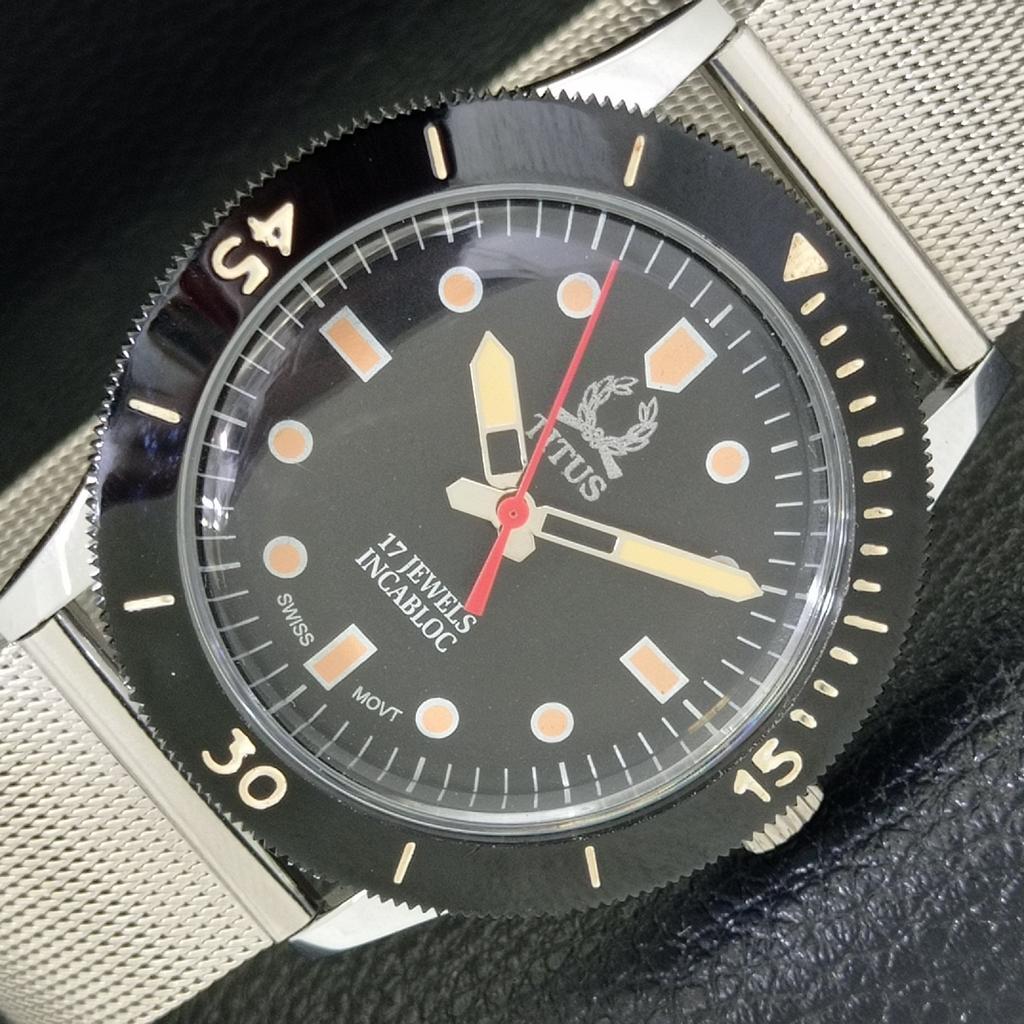 SWISS 40MM TURNABLE BEZEL TITUS HAND-WINDING MENS BLACK DIAL WATCH a431320-2 R106-a431320
SWISS 40MM TURNABLE BEZEL TITUS HAND-WINDING MENS BLACK DIAL WATCH a431320-2 R106-a431320