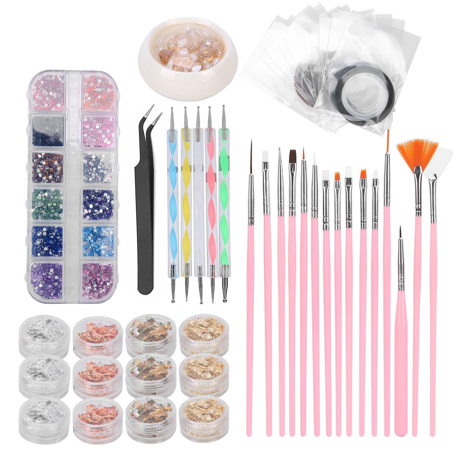Nail Art Tool Set DIY Nail Brush Dotting Pen Rhinestones Decoration Tin Foil Paper Kit
Nail Art Tool Set DIY Nail Brush Dotting Pen Rhinestones Decoration Tin Foil Paper Kit