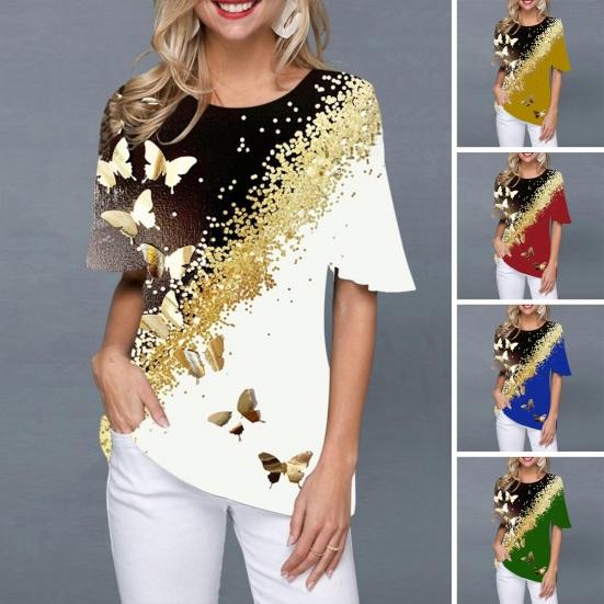 Женский топ с цифровой печатью, блестящие стразы, круглый вырез, контрастный цвет, свободный крой, украшение, дышащая футболка с 3D принтом и коротким рукавом, летняя одежда
Женский топ с цифровой печатью, блестящие стразы, круглый вырез, контрастный цвет, свободный крой, украшение, дышащая футболка с 3D принтом и коротким рукавом, летняя одежда