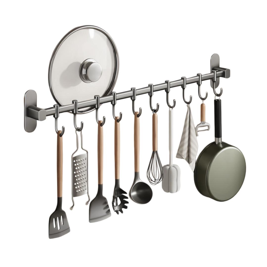 Cobbe Kitchen Hooks, No Drilling Required, Kitchen Utensil Hanger, Pot Lid Storage Rack, 50cm, Gray сірий
Cobbe Kitchen Hooks, No Drilling Required, Kitchen Utensil Hanger, Pot Lid Storage Rack, 50cm, Gray сірий