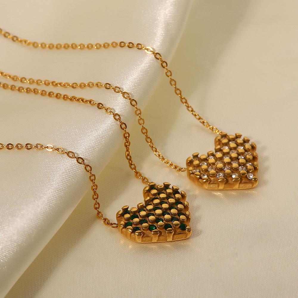 18K Gold-Plated Heart Pendant Necklace with Inlaid White Diamonds - Stylish and Versatile Fashion Trend Accessory
18K Gold-Plated Heart Pendant Necklace with Inlaid White Diamonds - Stylish and Versatile Fashion Trend Accessory