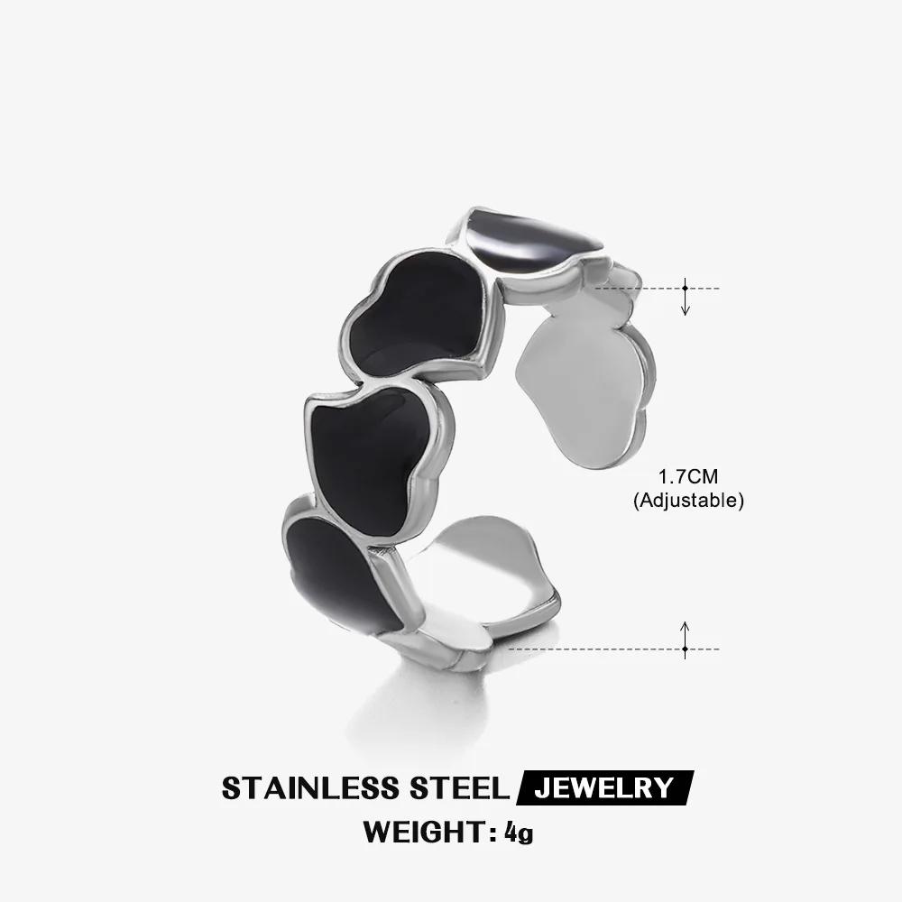 Stainless Steel Black White Heart Rings for Women Oil Drip Open French Romantic Couple Rings Wedding Jewelry Gifts
Stainless Steel Black White Heart Rings for Women Oil Drip Open French Romantic Couple Rings Wedding Jewelry Gifts