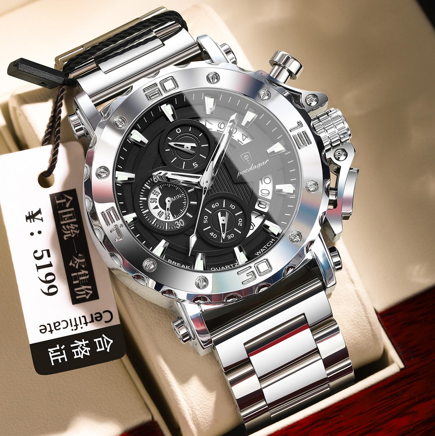 Quartz Watch Men S Watch Six-Hand Multi-Purpose Casual Watch
Quartz Watch Men S Watch Six-Hand Multi-Purpose Casual Watch