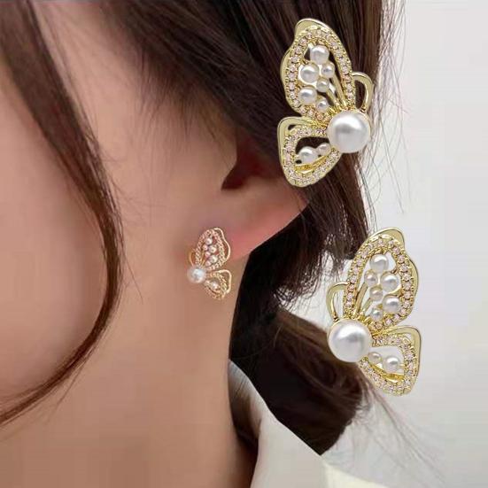 1 Pair Women Stud Earrings Butterflies Faux Pearls Korean Style Rhinestones Ear Studs for
1 Pair Women Stud Earrings Butterflies Faux Pearls Korean Style Rhinestones Ear Studs for