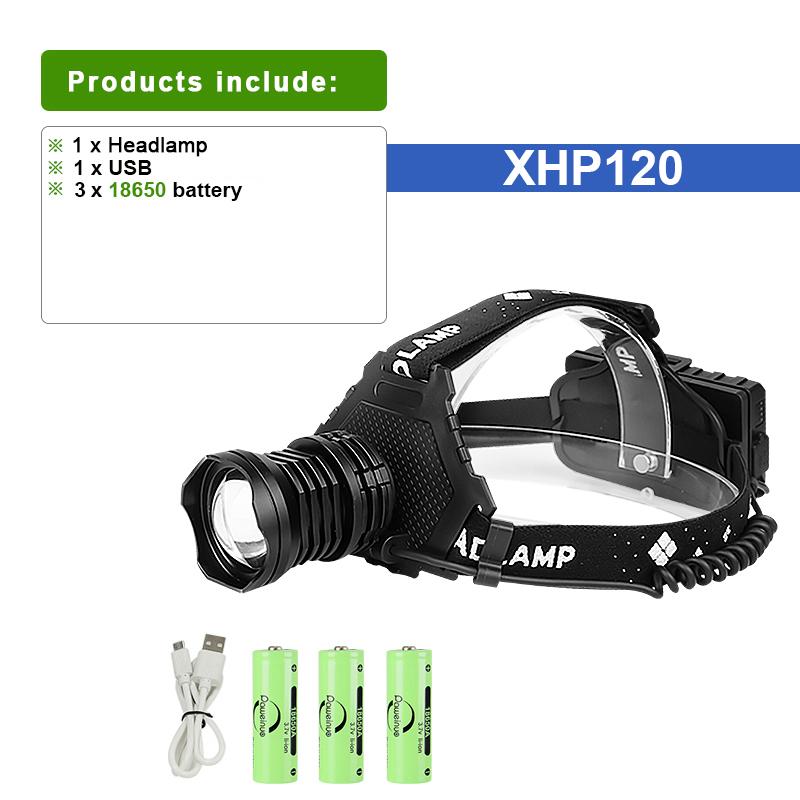 Налобний ліхтар Ultra Power XHP120 High Lumen 200000LM Фари з можливістю масштабування Перезаряджуваний налобний ліхтарик A-3*18650 battery, USB
Налобний ліхтар Ultra Power XHP120 High Lumen 200000LM Фари з можливістю масштабування Перезаряджуваний налобний ліхтарик A-3*18650 battery, USB