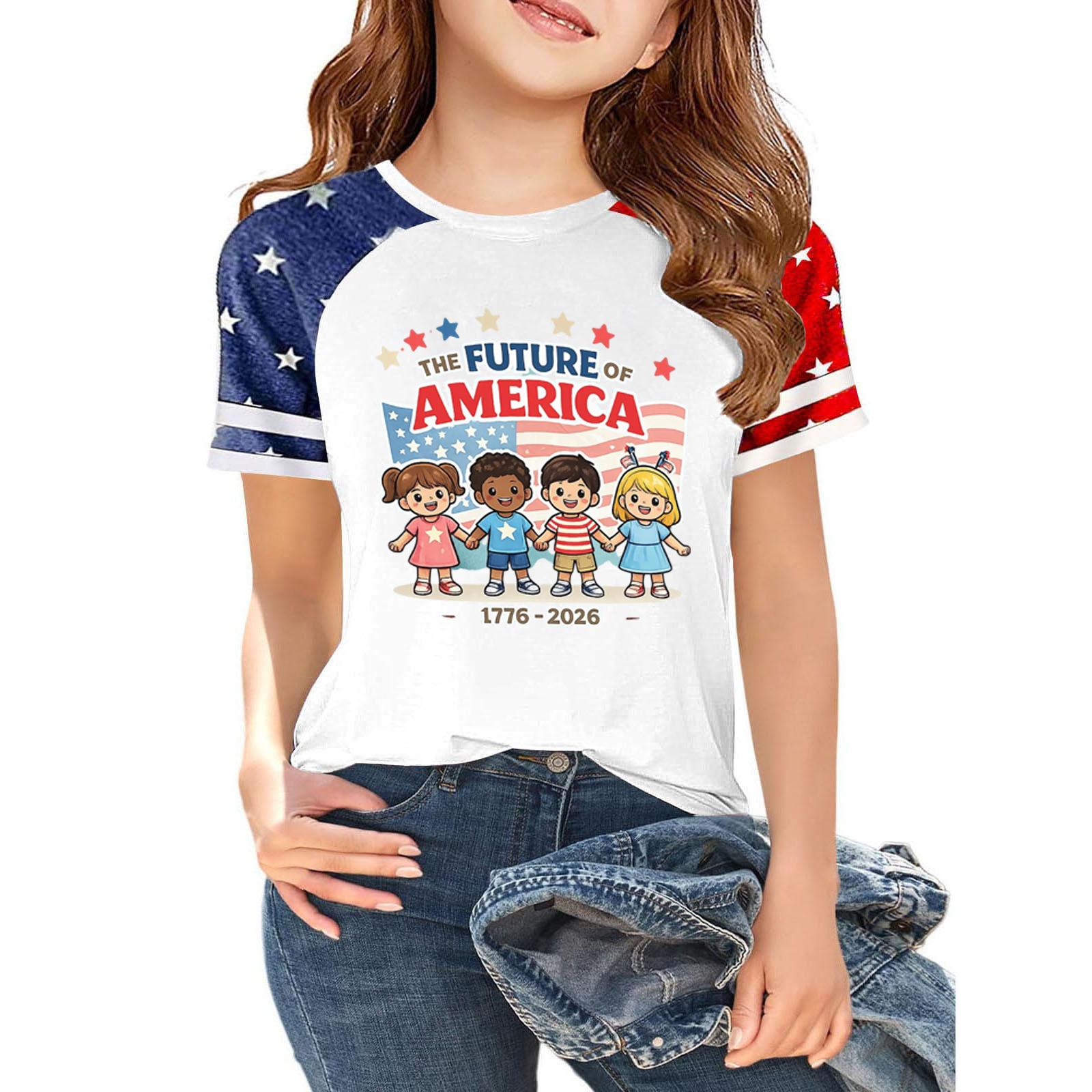 Kids Independence Day Graphic T-Shirt 250 Years Celebration 1776-2026 Short Sleeve Crew Neck Casual Tee with Patriotic Print 160
Kids Independence Day Graphic T-Shirt 250 Years Celebration 1776-2026 Short Sleeve Crew Neck Casual Tee with Patriotic Print 160