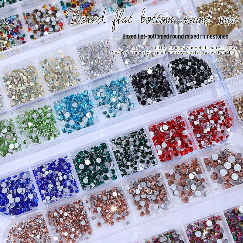 K9 Nail Art Jewelry: Transparent Aurora AB and Champagne Super Flash Flat Bottom Drills
K9 Nail Art Jewelry: Transparent Aurora AB and Champagne Super Flash Flat Bottom Drills