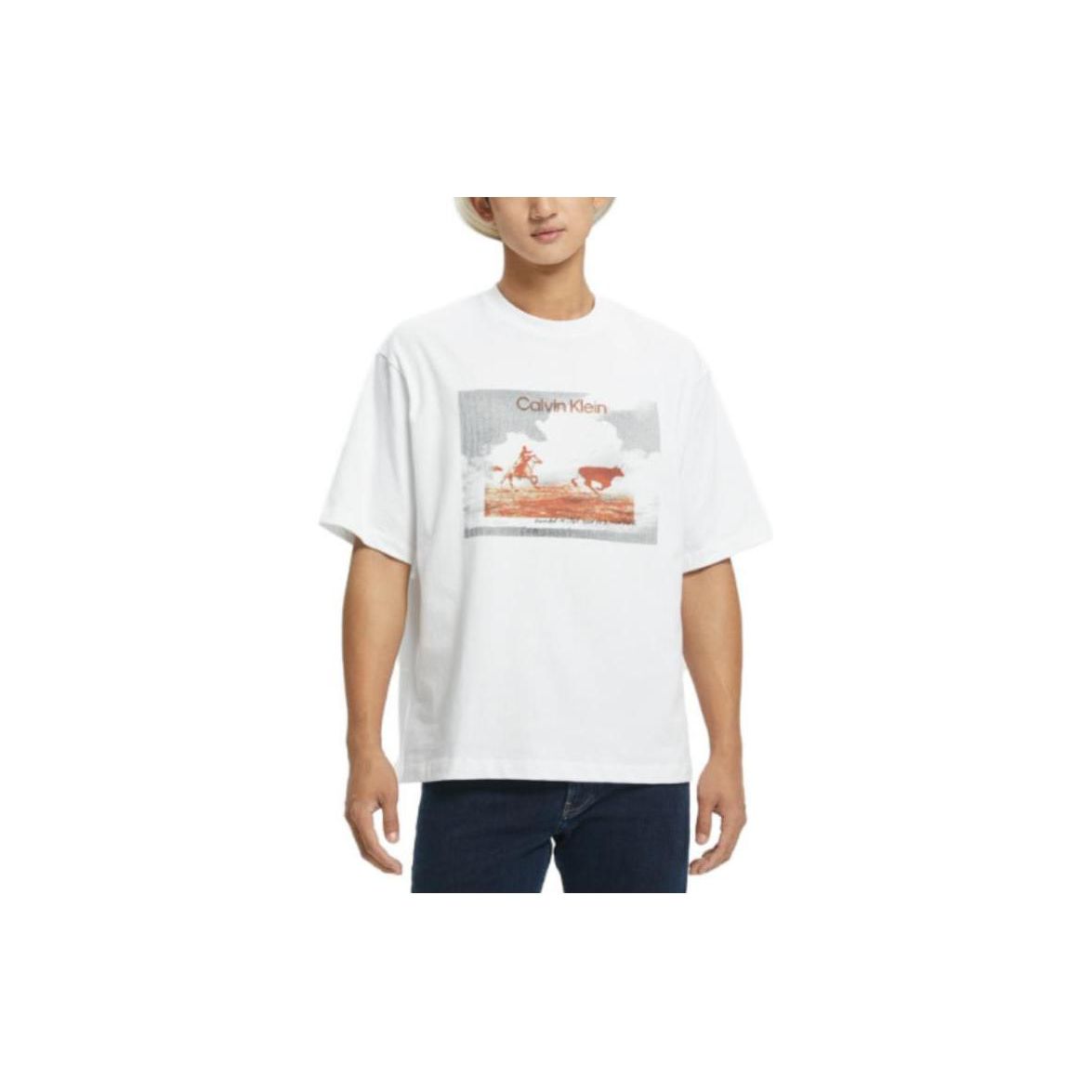 Calvin Klein Photo Print Loose Round Neck Short Sleeve T-Shirt Unisex Tops White 40645ST-540
Calvin Klein Photo Print Loose Round Neck Short Sleeve T-Shirt Unisex Tops White 40645ST-540