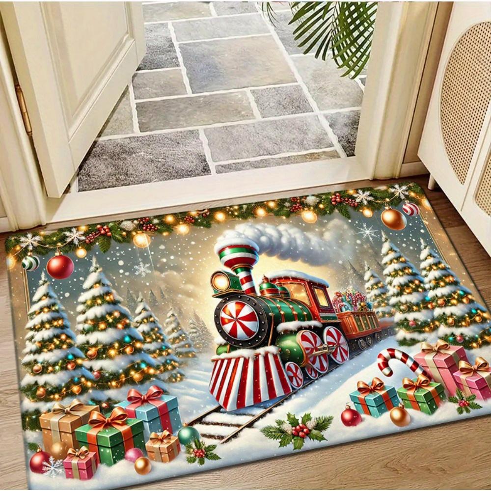 Christmas Train Tree Print Doormat, Flannel Non-Slip Soft Rug for Entryway Kitchen Living Room Bedroom Bathroom Holiday Decor 40x60cm
Christmas Train Tree Print Doormat, Flannel Non-Slip Soft Rug for Entryway Kitchen Living Room Bedroom Bathroom Holiday Decor 40x60cm