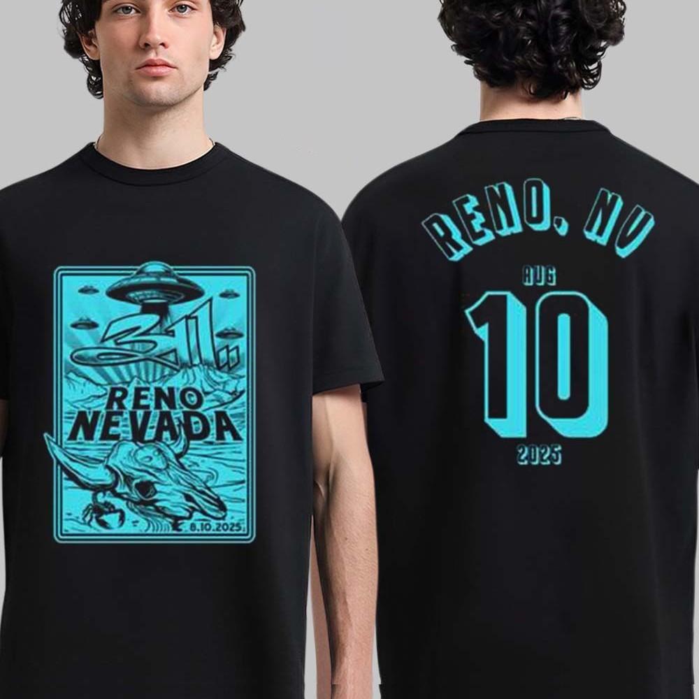 311 Band Reno Nevada 2025 August Event Merch Tee At Grand Theatre On August 10 S
311 Band Reno Nevada 2025 August Event Merch Tee At Grand Theatre On August 10 S