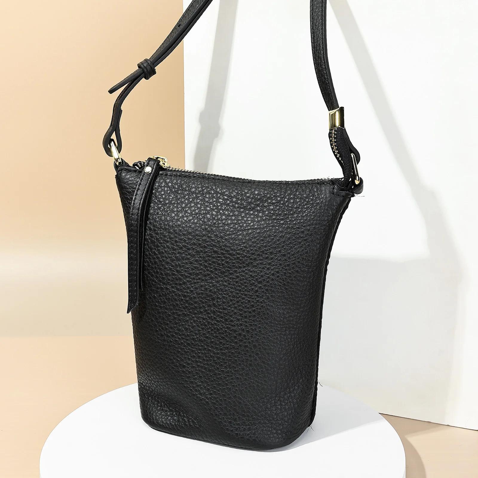 Fashi Women Crossbody Bags Genuine Leather Small Bucket Shoulder Handbag Female Mobile Phe Purse Bag for Women чёрный
Fashi Women Crossbody Bags Genuine Leather Small Bucket Shoulder Handbag Female Mobile Phe Purse Bag for Women чёрный