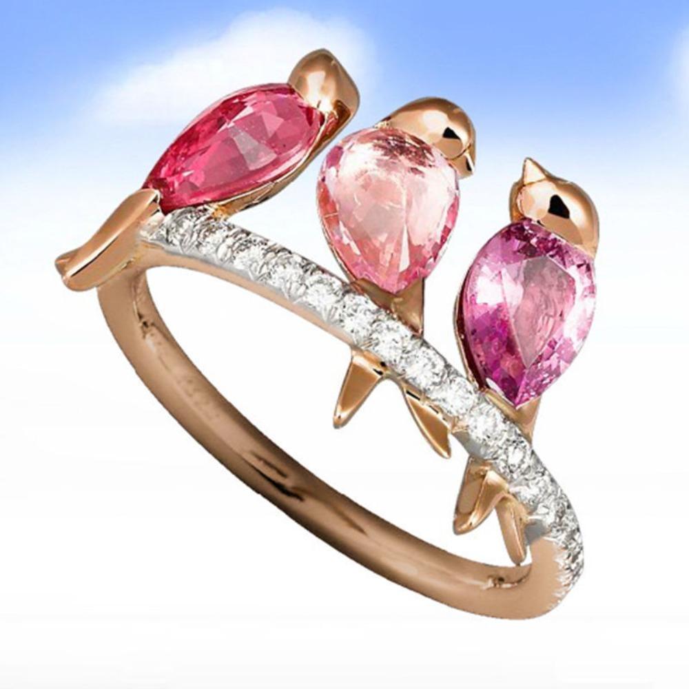 Elegant 3 Birds Ring for Women Rose Gold Red Ruby Pink Diamond Animal Jewelry Gift No. 10
Elegant 3 Birds Ring for Women Rose Gold Red Ruby Pink Diamond Animal Jewelry Gift No. 10