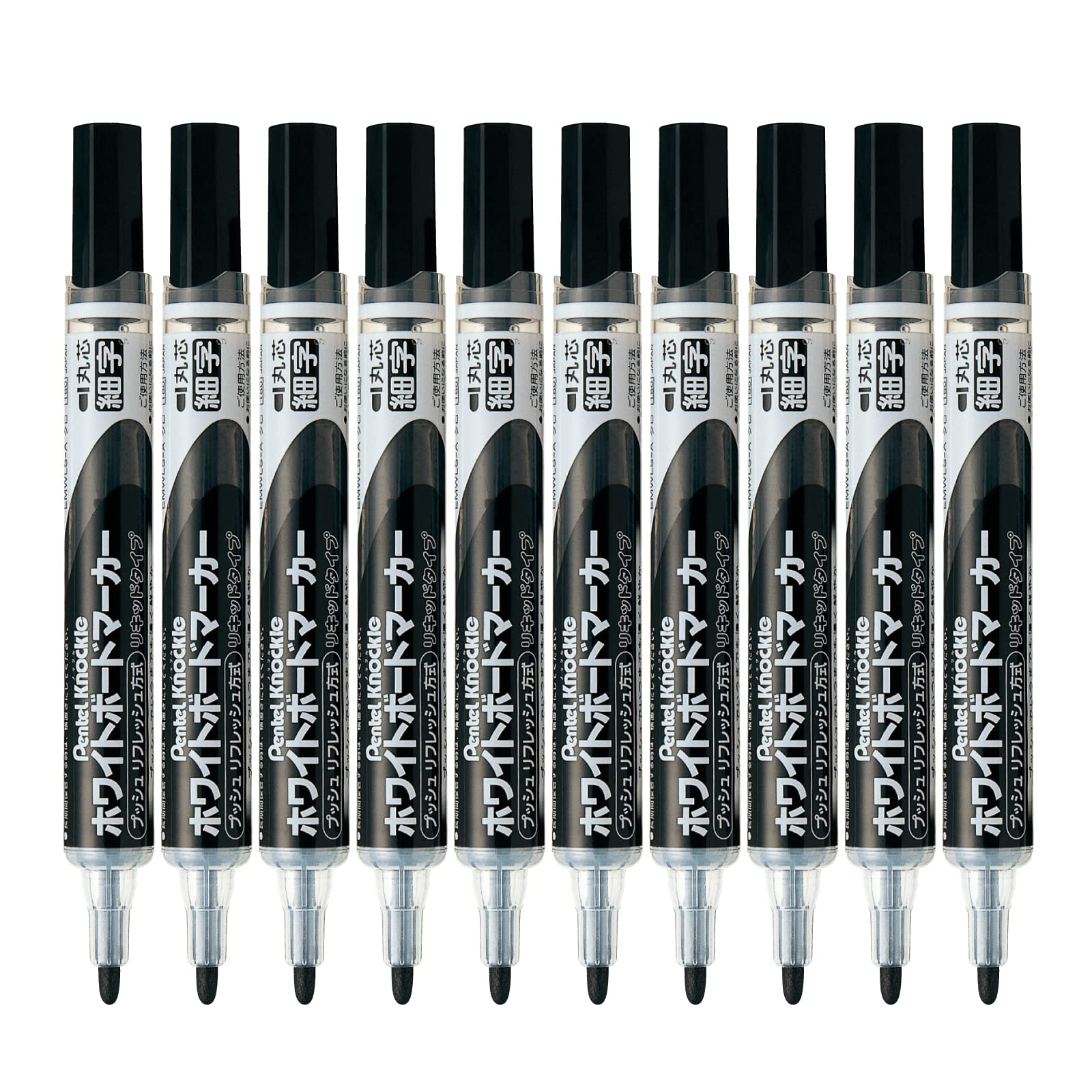 Маркер для доски Pentel Круглый Тонкий 10 шт. Нажимной, Наконечник, Точка, EMWLS-A, Черный, чёрный
Маркер для доски Pentel Круглый Тонкий 10 шт. Нажимной, Наконечник, Точка, EMWLS-A, Черный, чёрный