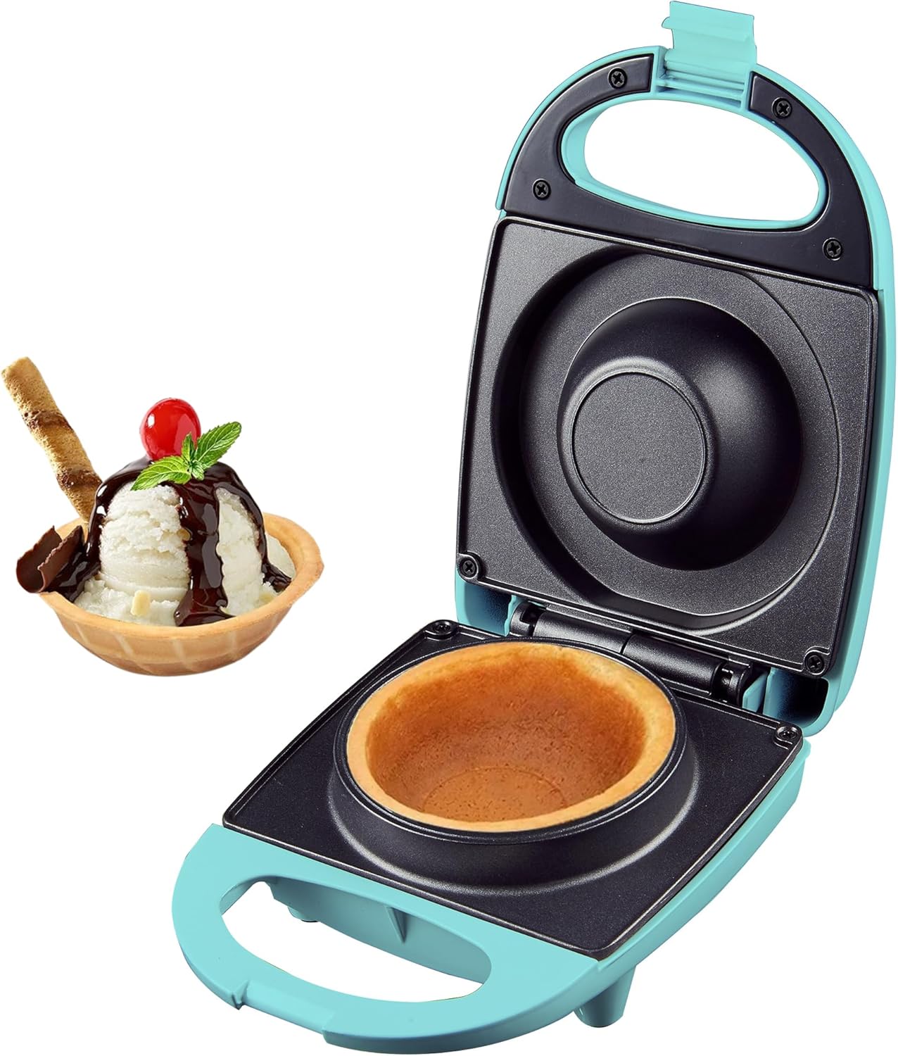 Electric Waffle Bowl Maker for Breakfast with Non-Stick Coating, Power, Indicator Light and Cool Touch Handle, United States
Electric Waffle Bowl Maker for Breakfast with Non-Stick Coating, Power, Indicator Light and Cool Touch Handle, United States