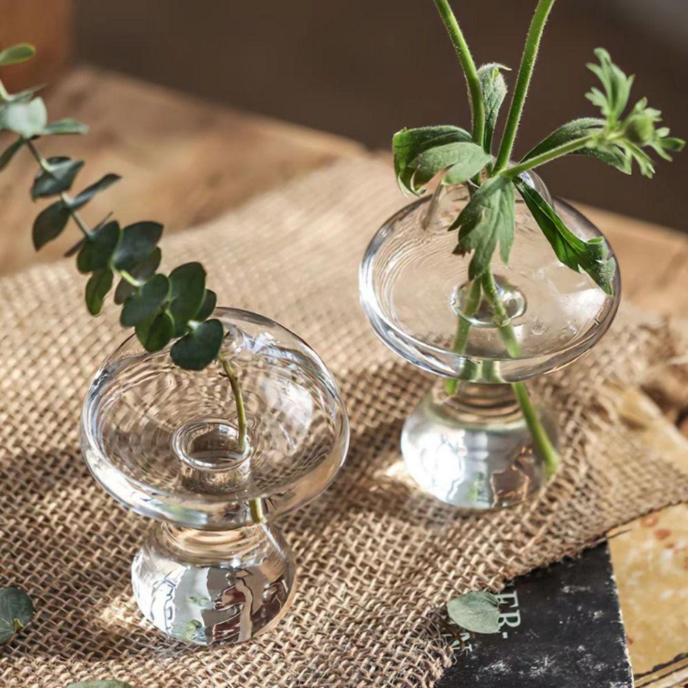 Cute Hydroponics Plant Vase Mushroom Style Transparent Glass Vase Living Room style B
Cute Hydroponics Plant Vase Mushroom Style Transparent Glass Vase Living Room style B