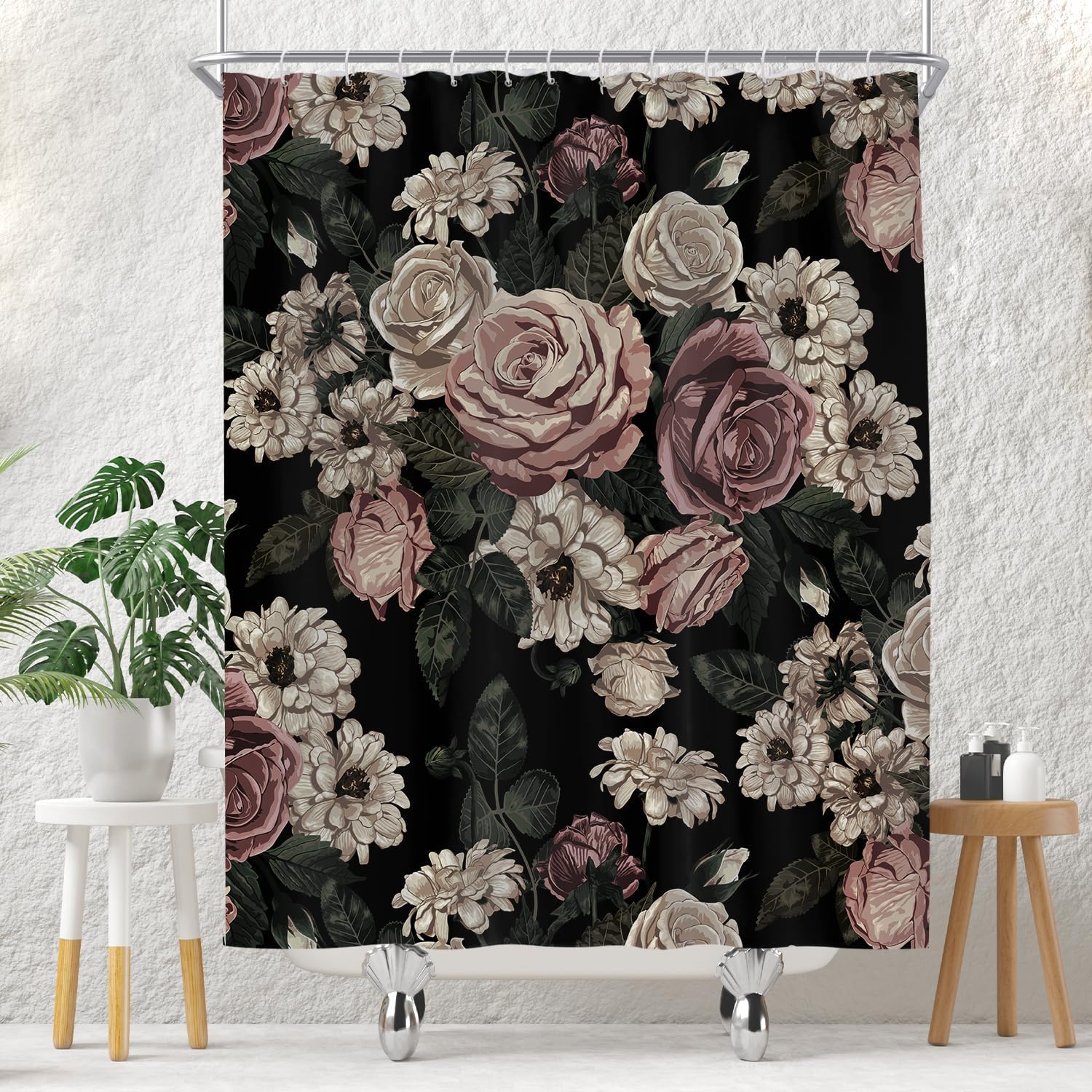 Vintage Rose Floral Shower Curtain Dark Background Elegant Flowers 70x70 Inches 90x180cm35x71in
Vintage Rose Floral Shower Curtain Dark Background Elegant Flowers 70x70 Inches 90x180cm35x71in
