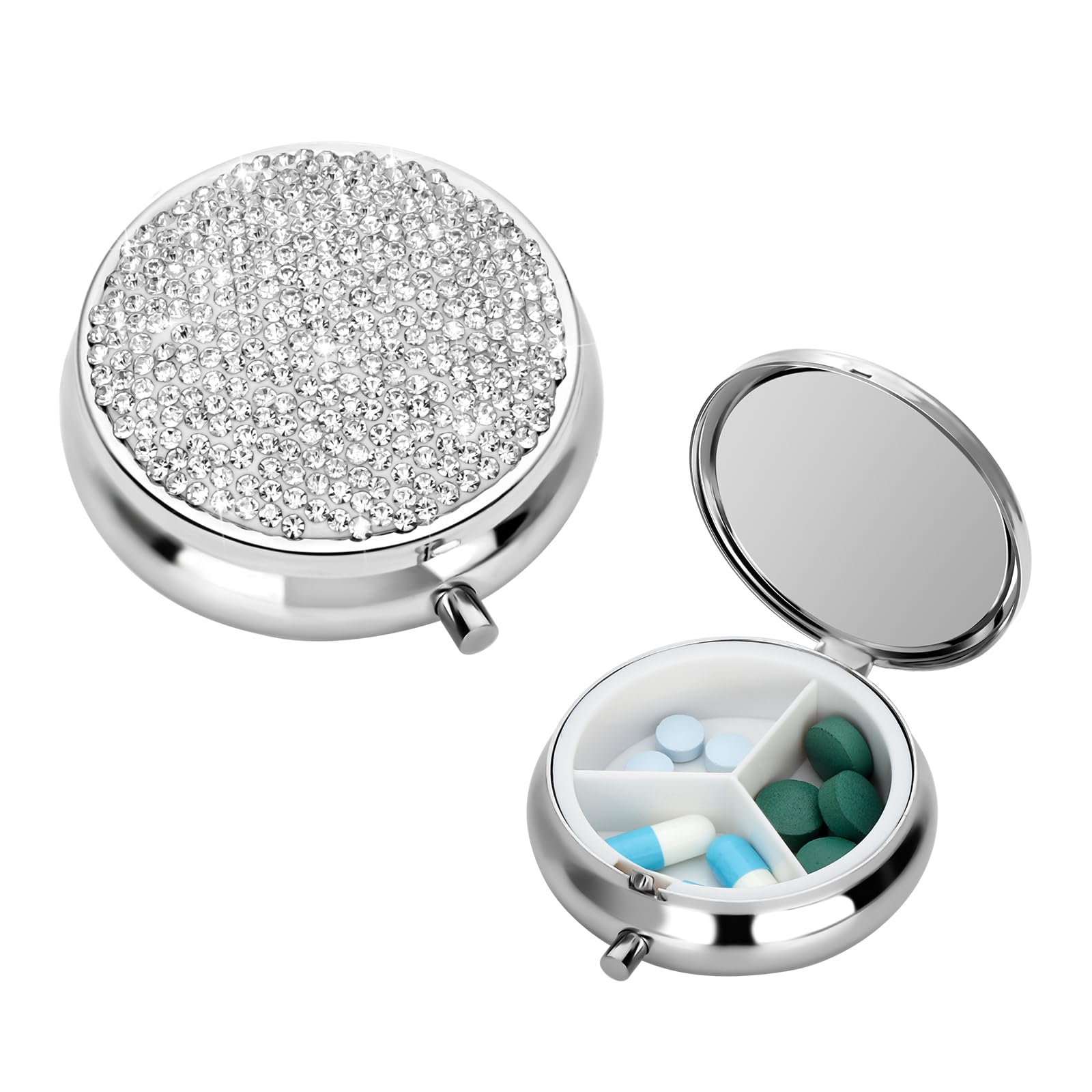 SCrystal Pill Box, Portable 3 Compartments Daily Pill Organizer, Small Travel Pill Case for Purse or Pocket білий
SCrystal Pill Box, Portable 3 Compartments Daily Pill Organizer, Small Travel Pill Case for Purse or Pocket білий