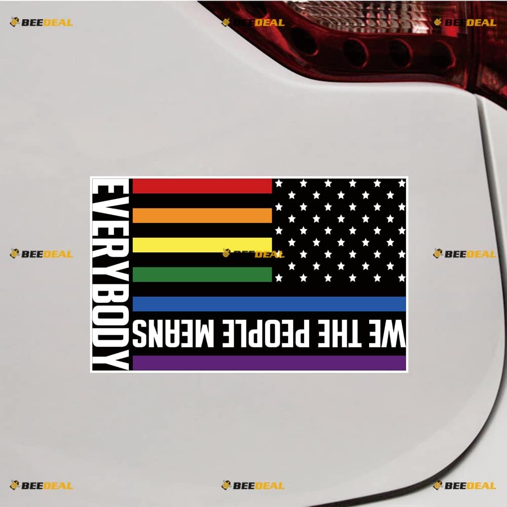 LGBT American Rainbow Flag We The People Means Everybody Gay Pride Sticker Decal Vinyl - 2 Pack Glossy, 4 Inches, 6 Inches - for Car Boat Laptop Cup
LGBT American Rainbow Flag We The People Means Everybody Gay Pride Sticker Decal Vinyl - 2 Pack Glossy, 4 Inches, 6 Inches - for Car Boat Laptop Cup