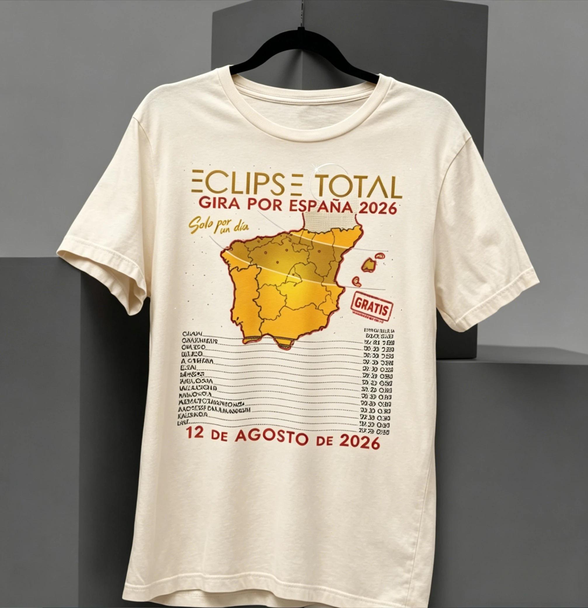 Summer Fashion Streetwear Total Solar Eclipse 2026 Tour of Spain August 12th 2026 T-Shirt Men Women Streetwear Hip Hop XXXL
Summer Fashion Streetwear Total Solar Eclipse 2026 Tour of Spain August 12th 2026 T-Shirt Men Women Streetwear Hip Hop XXXL
