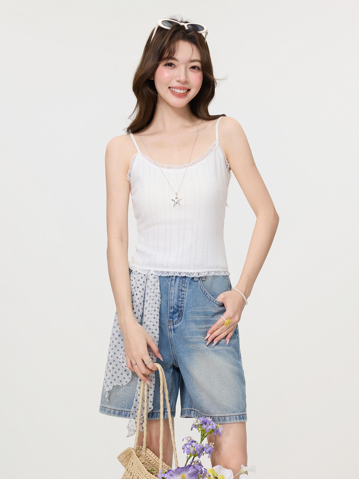 White lace sling vest for women s spring and summer spice girls new inner single wear slim sleeveless S белый
White lace sling vest for women s spring and summer spice girls new inner single wear slim sleeveless S белый