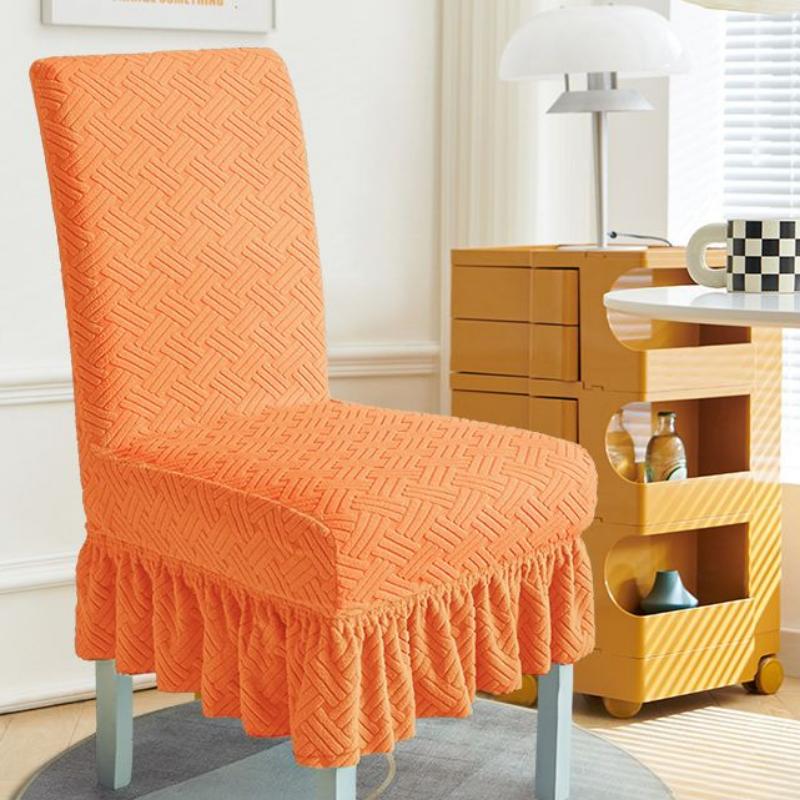 Цельный однотонный чехол на стул, обеденный стол, чехол на стул, комплект с юбкой на табурет, четыре сезона, плотный чехол на обеденный стул оранжевый
Цельный однотонный чехол на стул, обеденный стол, чехол на стул, комплект с юбкой на табурет, четыре сезона, плотный чехол на обеденный стул оранжевый