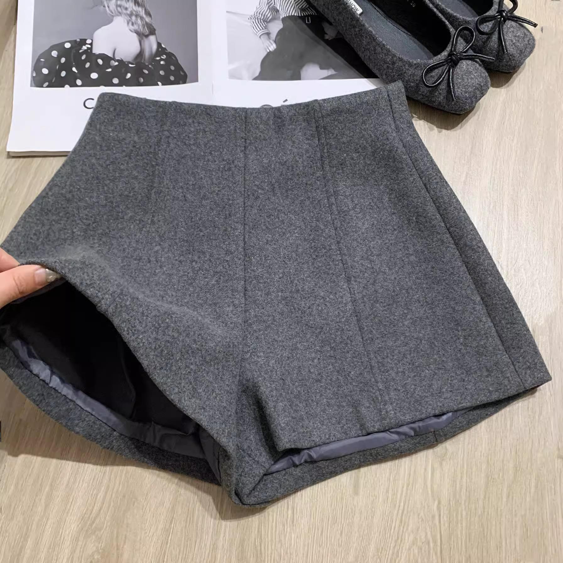 2024 Осень/Зима Шорты А-силуэта из толстой шерсти с высокой посадкой: Свободные брюки для похудения XL серый
2024 Осень/Зима Шорты А-силуэта из толстой шерсти с высокой посадкой: Свободные брюки для похудения XL серый