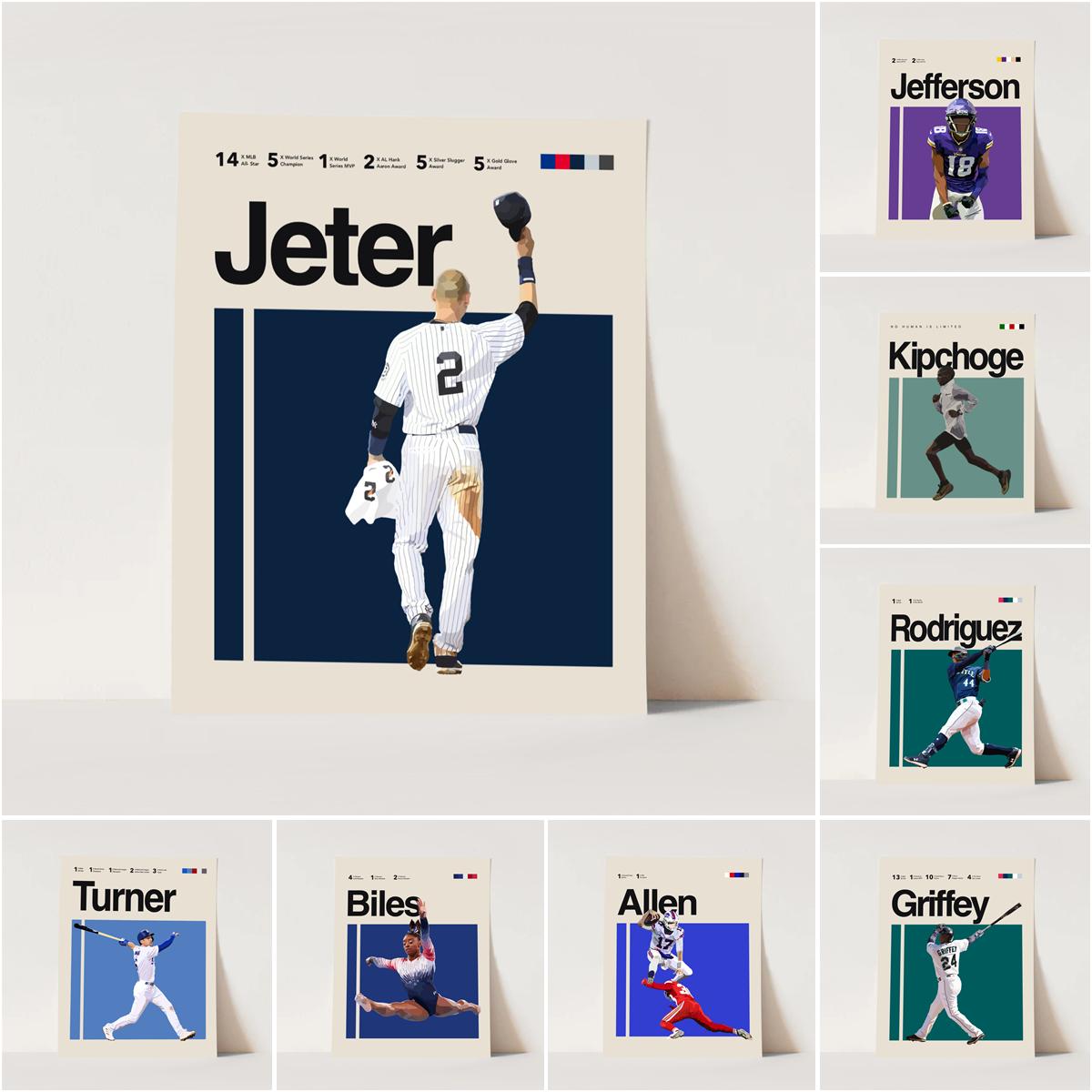 Athlete Derek Jeter, New York Yankees Minimalist Modern Painting Poster Prints Wall Art Images for Living Room
Athlete Derek Jeter, New York Yankees Minimalist Modern Painting Poster Prints Wall Art Images for Living Room