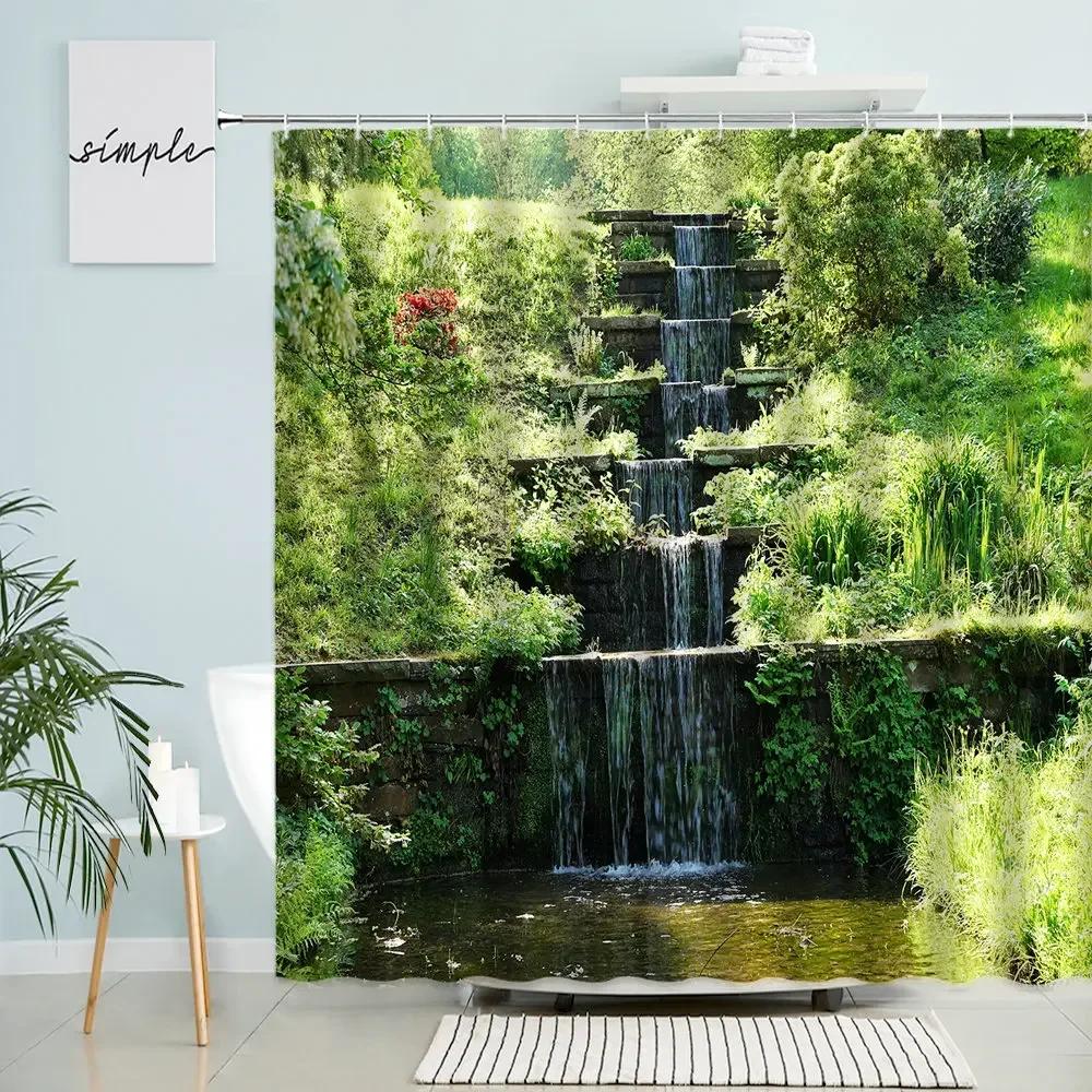 Landscape Scenery Shower Curtain Waterfall Forest Green Plants Trees Spring Nature Photography Bathroom Decor Waterproof Screen W60H190(CM)-1 Pcs
Landscape Scenery Shower Curtain Waterfall Forest Green Plants Trees Spring Nature Photography Bathroom Decor Waterproof Screen W60H190(CM)-1 Pcs