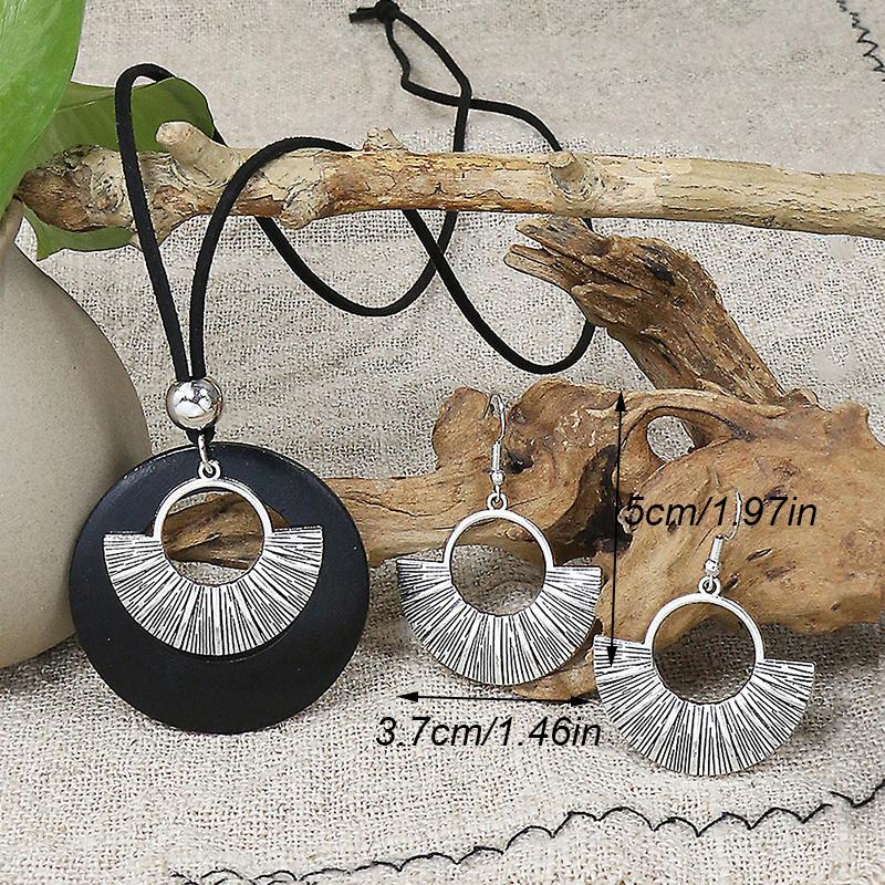 Bohemian Vintage Silver Color Earrings Necklaces Set for Women Ethnic Style Tree of life Round Wooden Jewelry Female Accessories
Bohemian Vintage Silver Color Earrings Necklaces Set for Women Ethnic Style Tree of life Round Wooden Jewelry Female Accessories