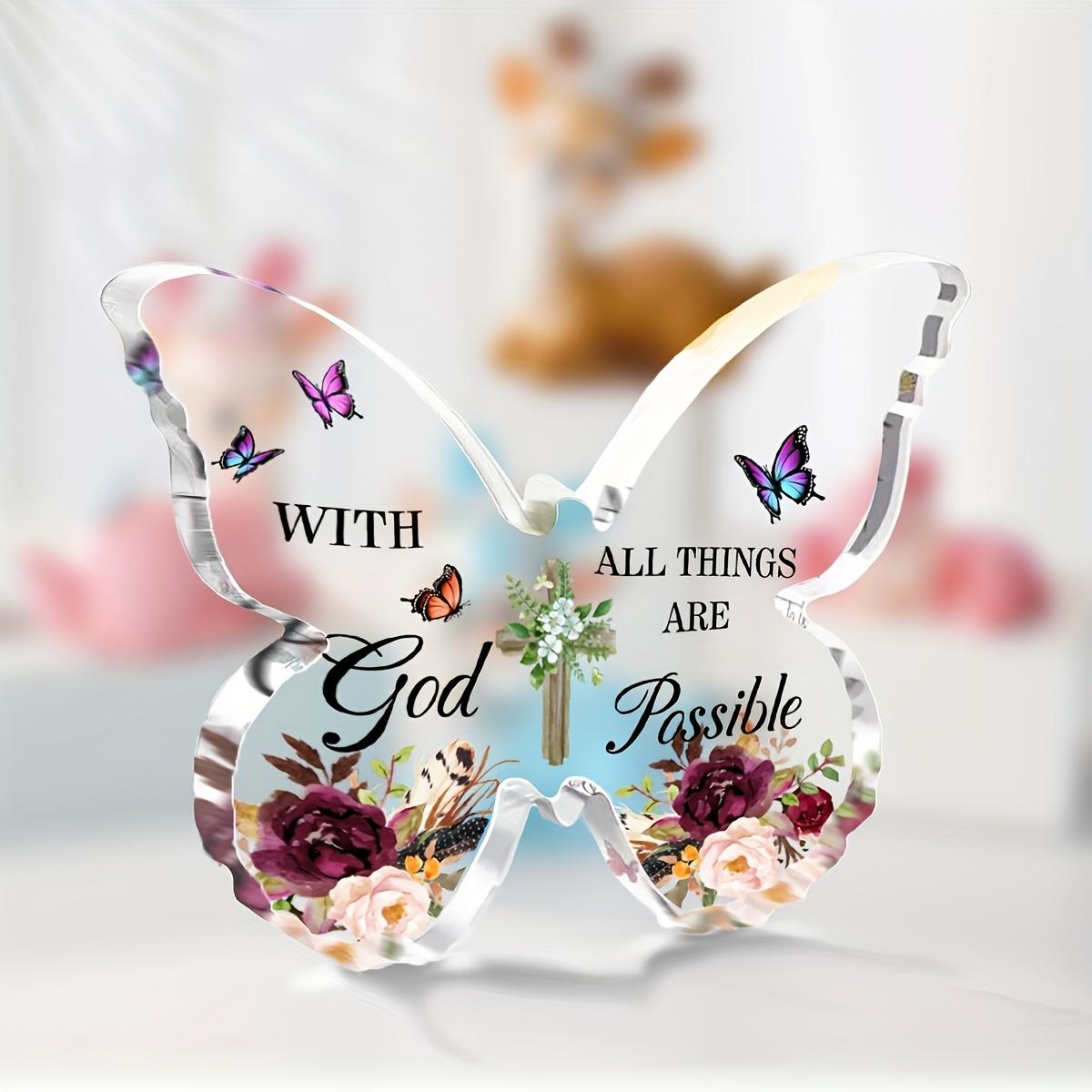 1pc Inspirational Butterfly Prayer Figurine - Faith Bible Decor with Faith Is All Things Possible Design, Golden Accents & Colorful Butterflies 9*11cm
1pc Inspirational Butterfly Prayer Figurine - Faith Bible Decor with Faith Is All Things Possible Design, Golden Accents & Colorful Butterflies 9*11cm