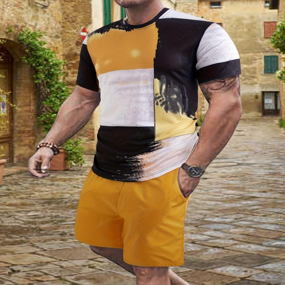 Новая футболка Color Block + Gradient, мужской двухкомпонентный летний костюм с шортами, модная уличная повседневная спортивная одежда с 3D-печатью для мужчин 6XL
Новая футболка Color Block + Gradient, мужской двухкомпонентный летний костюм с шортами, модная уличная повседневная спортивная одежда с 3D-печатью для мужчин 6XL