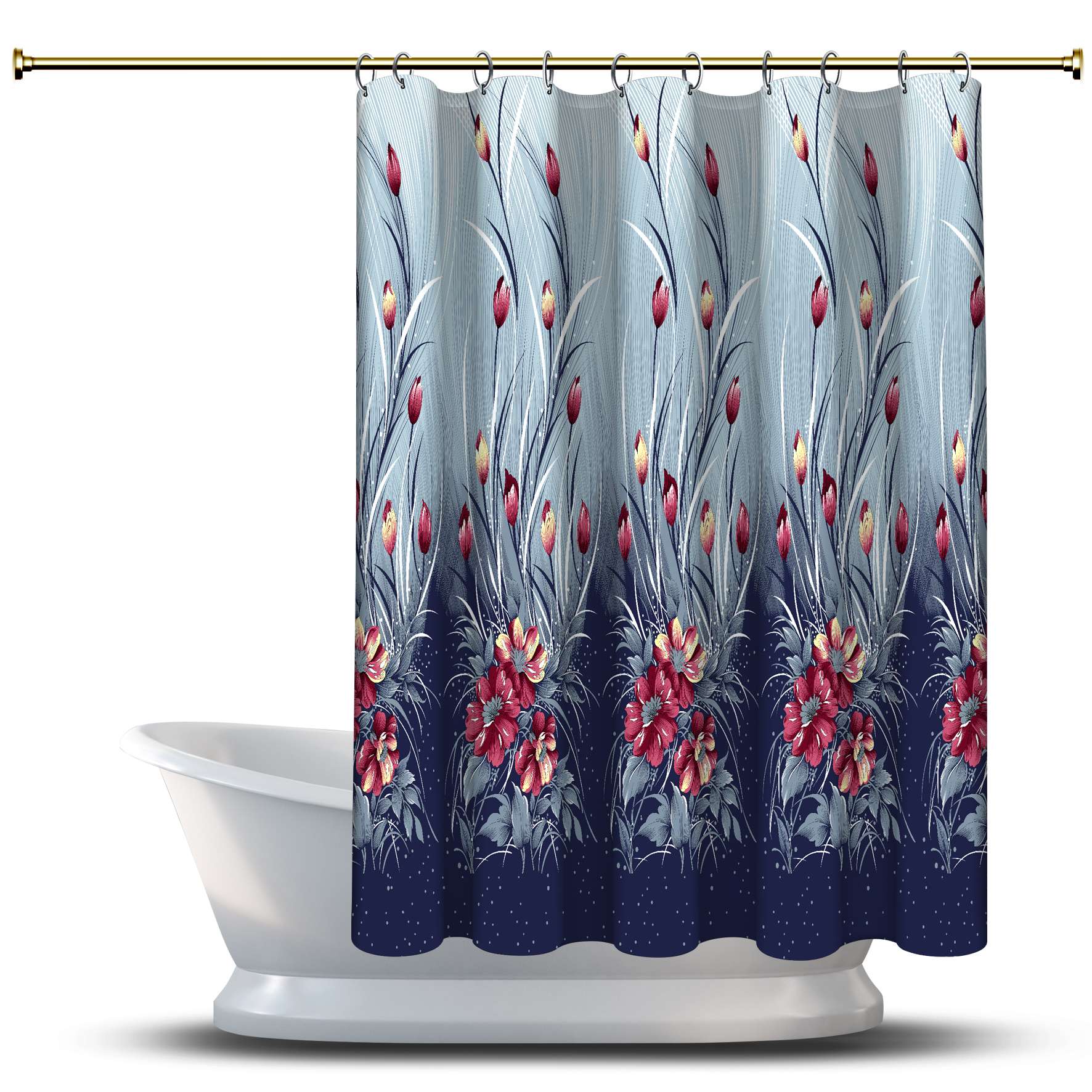 Занавеска для душа с текстурой природы и принтом / водонепроницаемая для украшения вашей ванной комнаты - многомерные цветы с переходом цвета
Занавеска для душа с текстурой природы и принтом / водонепроницаемая для украшения вашей ванной комнаты - многомерные цветы с переходом цвета