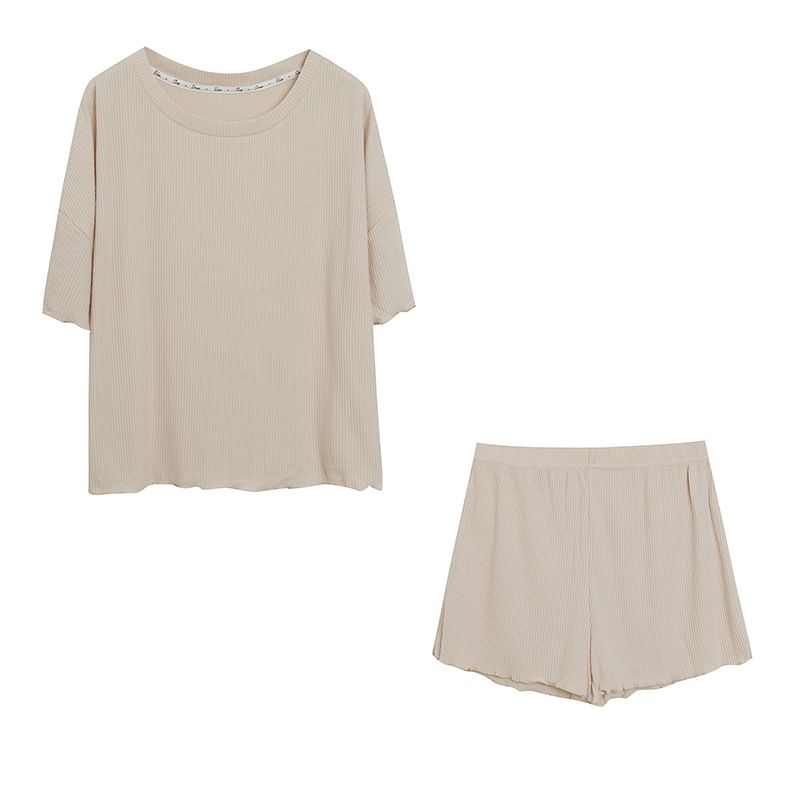 Orders Exported to Japan Boutique Good Goods/Wooden Ear Short sleeve T-shirt + Shorts Set Women Knit Soft Drape Two-piece Set Khaki 10
Orders Exported to Japan Boutique Good Goods/Wooden Ear Short sleeve T-shirt + Shorts Set Women Knit Soft Drape Two-piece Set Khaki 10
