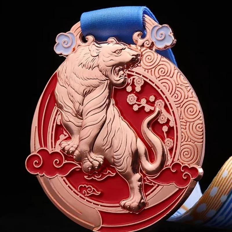 Customized Tiger Metal Medal, Hanging on the Neck, Sports Games, souvenir, Home Decoration, Ribbon, Gold, Silver, Bronze, 1Pc No gift box
Customized Tiger Metal Medal, Hanging on the Neck, Sports Games, souvenir, Home Decoration, Ribbon, Gold, Silver, Bronze, 1Pc No gift box