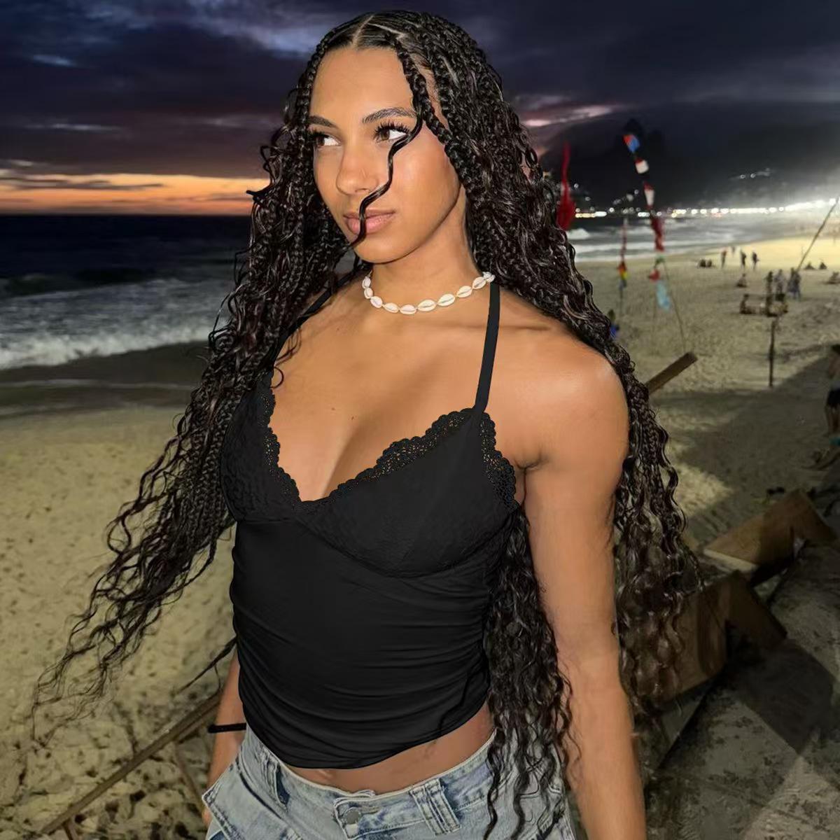 Spring/Summer 2025 Women s Fashion Lace-Trim Backless Spaghetti Strap Bandeau Tank Top Medium чорний
Spring/Summer 2025 Women s Fashion Lace-Trim Backless Spaghetti Strap Bandeau Tank Top Medium чорний