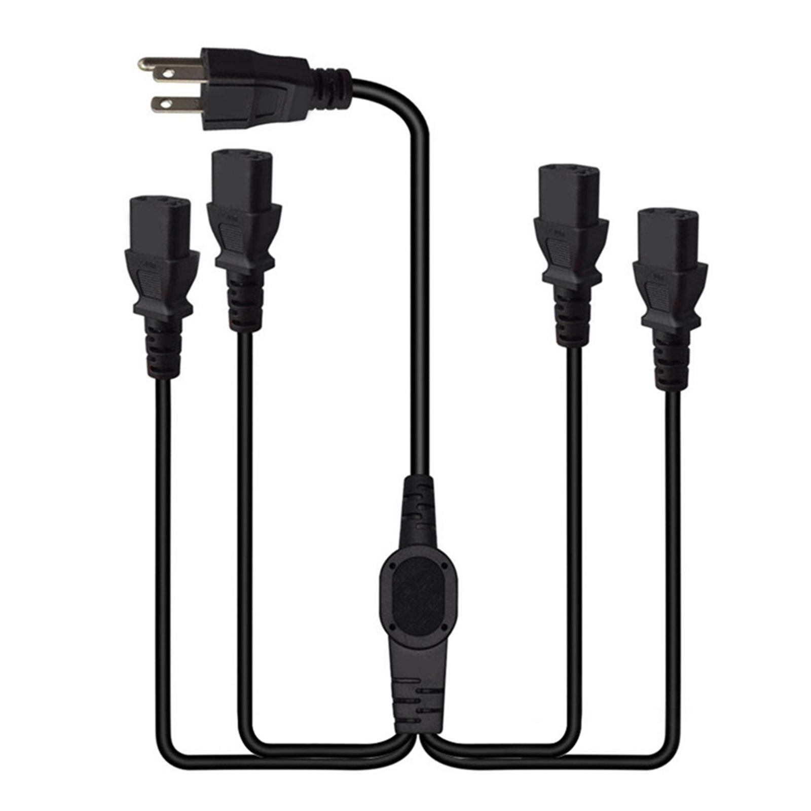 US NEMA 5-15P 3Pin Male to 4x IEC320 C13 Female Cloverleafs Power Cable Splitters for Laptops Notebook Power Adapters 2
US NEMA 5-15P 3Pin Male to 4x IEC320 C13 Female Cloverleafs Power Cable Splitters for Laptops Notebook Power Adapters 2