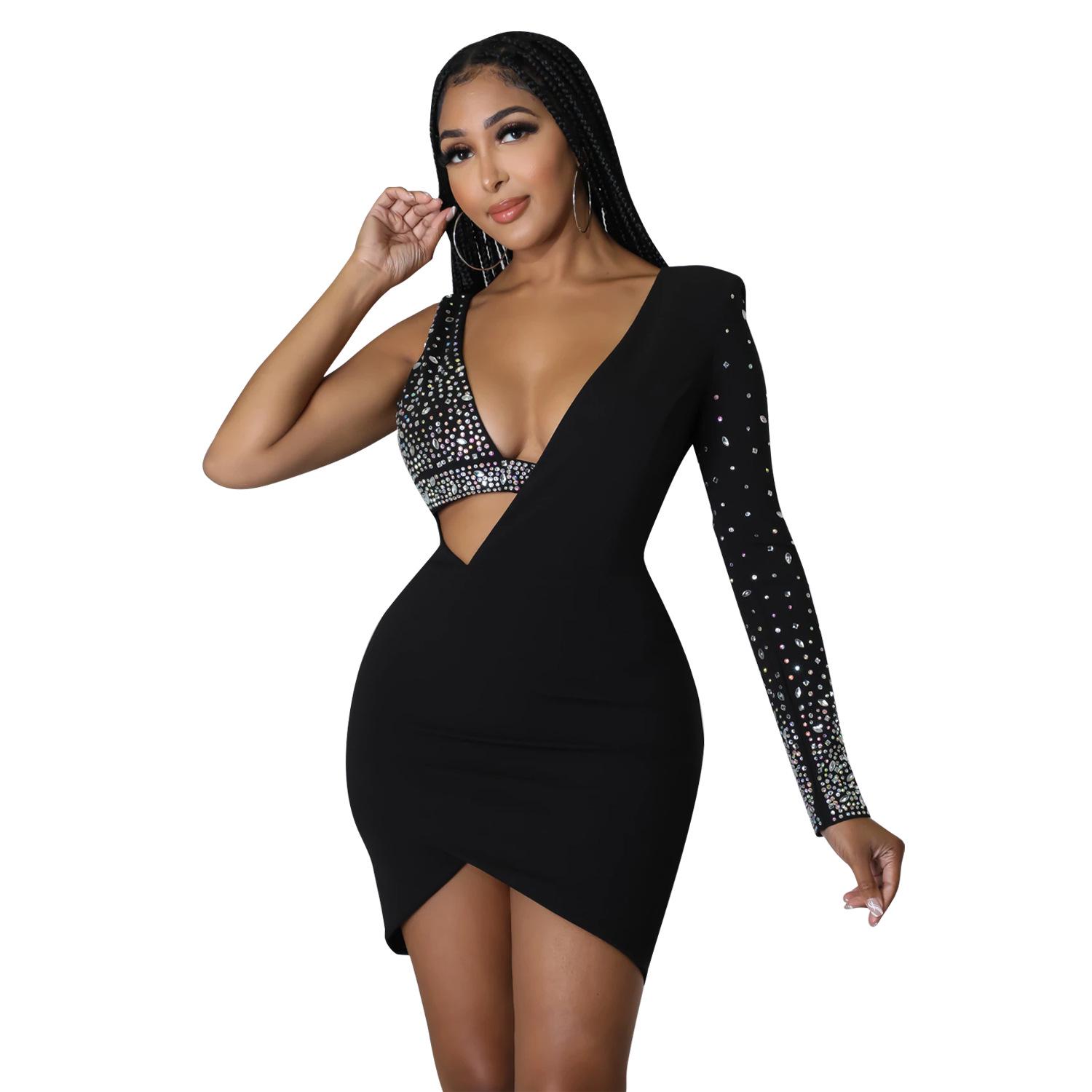 OS6768 European & American Women s One-Shoulder Sexy Diamond Dress XL чорний
OS6768 European & American Women s One-Shoulder Sexy Diamond Dress XL чорний