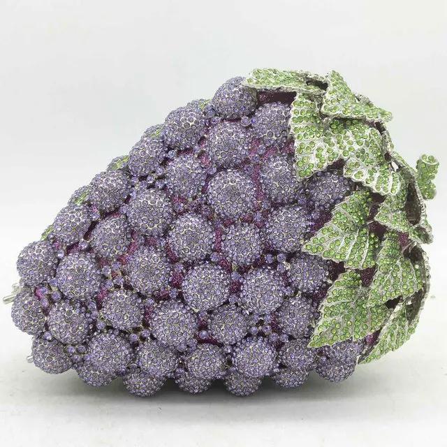 Boutique De FGG Novelty Grapes Clutch Women Crystal Silver Evening Bags Wedding Party Rhinestone Minaudiere Purses and Handbags Small Clutch
Boutique De FGG Novelty Grapes Clutch Women Crystal Silver Evening Bags Wedding Party Rhinestone Minaudiere Purses and Handbags Small Clutch