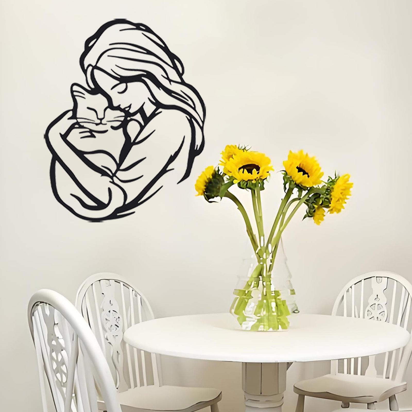Minimalist Metal Wall Art Sculpture Woman Holding Cat Decorative Iron Artwork for Living Room Bedroom Office Wall Hanging one size чорний
Minimalist Metal Wall Art Sculpture Woman Holding Cat Decorative Iron Artwork for Living Room Bedroom Office Wall Hanging one size чорний