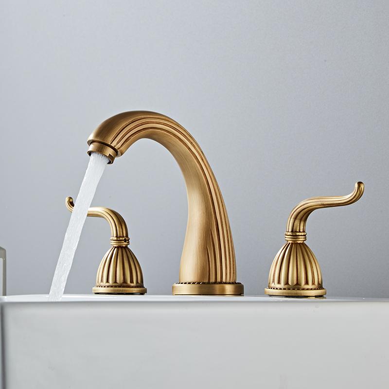 Basin Faucet Antique Bronze Bathroom Sink Faucets 3 Hole Widespread Basin Mixer Double Handle Hot And Cold Water Tap New Arrival
Basin Faucet Antique Bronze Bathroom Sink Faucets 3 Hole Widespread Basin Mixer Double Handle Hot And Cold Water Tap New Arrival