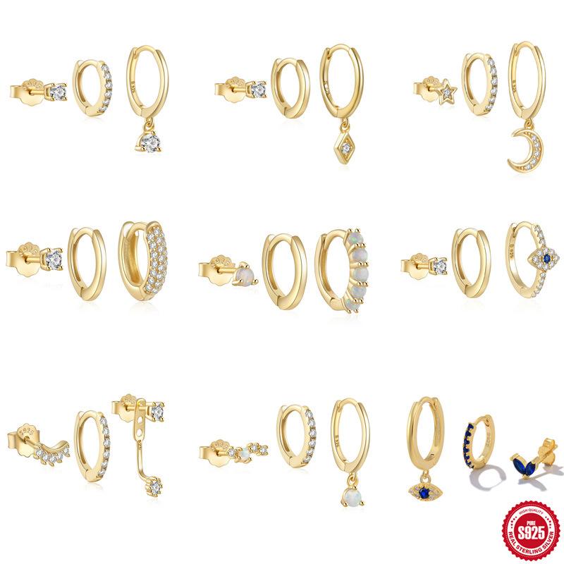Temperament Generous Fashion Set Devil S Eye Earrings Ear Buckles Earrings 3-Piece Combination Set S925 Sterling Silver 925 Silver
Temperament Generous Fashion Set Devil S Eye Earrings Ear Buckles Earrings 3-Piece Combination Set S925 Sterling Silver 925 Silver