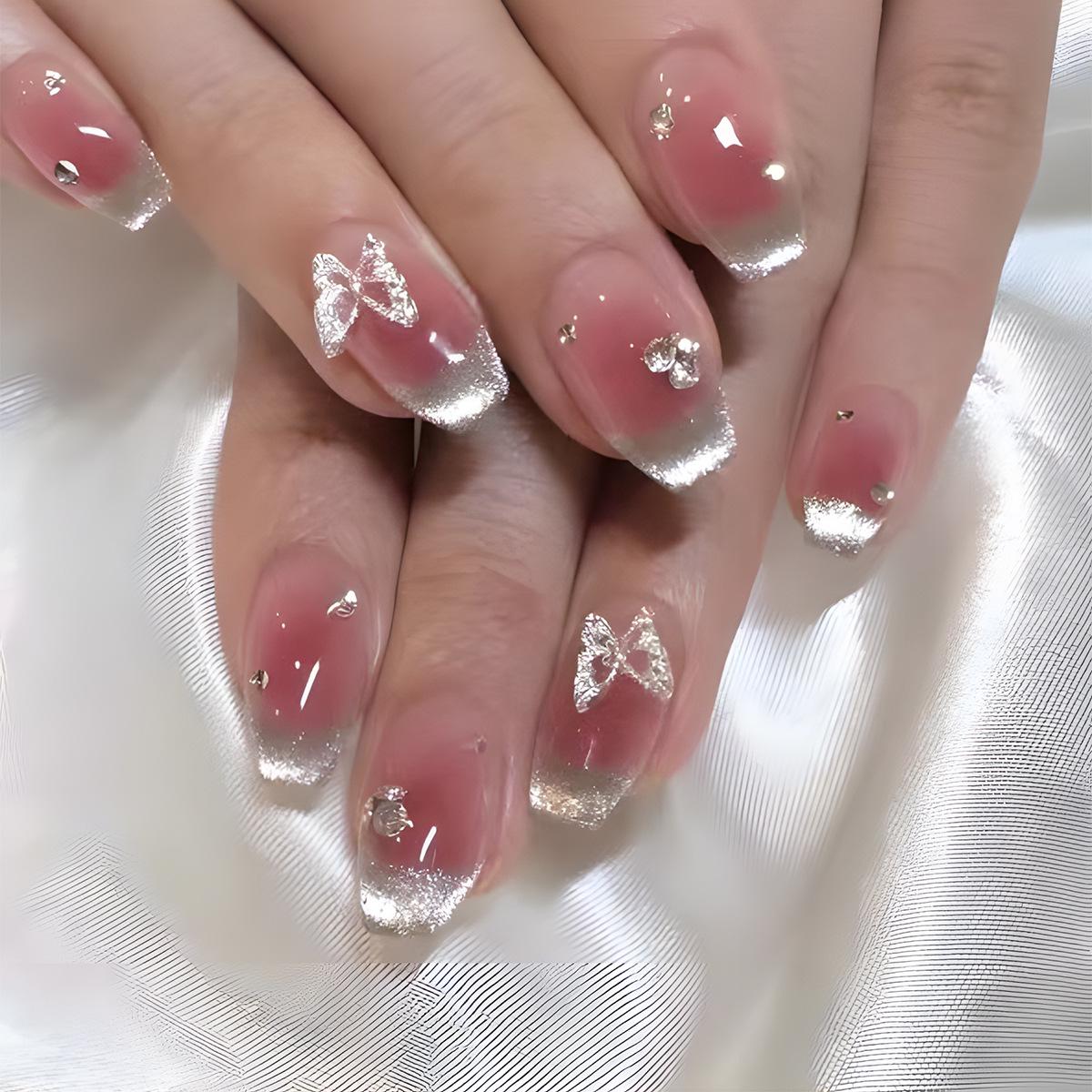 European & American Ballet-Style Gradient Press-On Nails with Cat-Eye & Butterfly Accessories
European & American Ballet-Style Gradient Press-On Nails with Cat-Eye & Butterfly Accessories