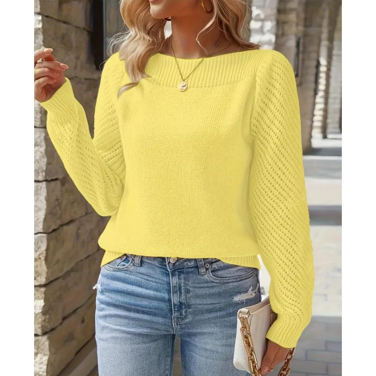 Женский свитер весна-осень однотонный с ажурной вязкой, с длинным рукавом, пуловер на одно плечо, вязаный свитер-топ S жёлтый
Женский свитер весна-осень однотонный с ажурной вязкой, с длинным рукавом, пуловер на одно плечо, вязаный свитер-топ S жёлтый