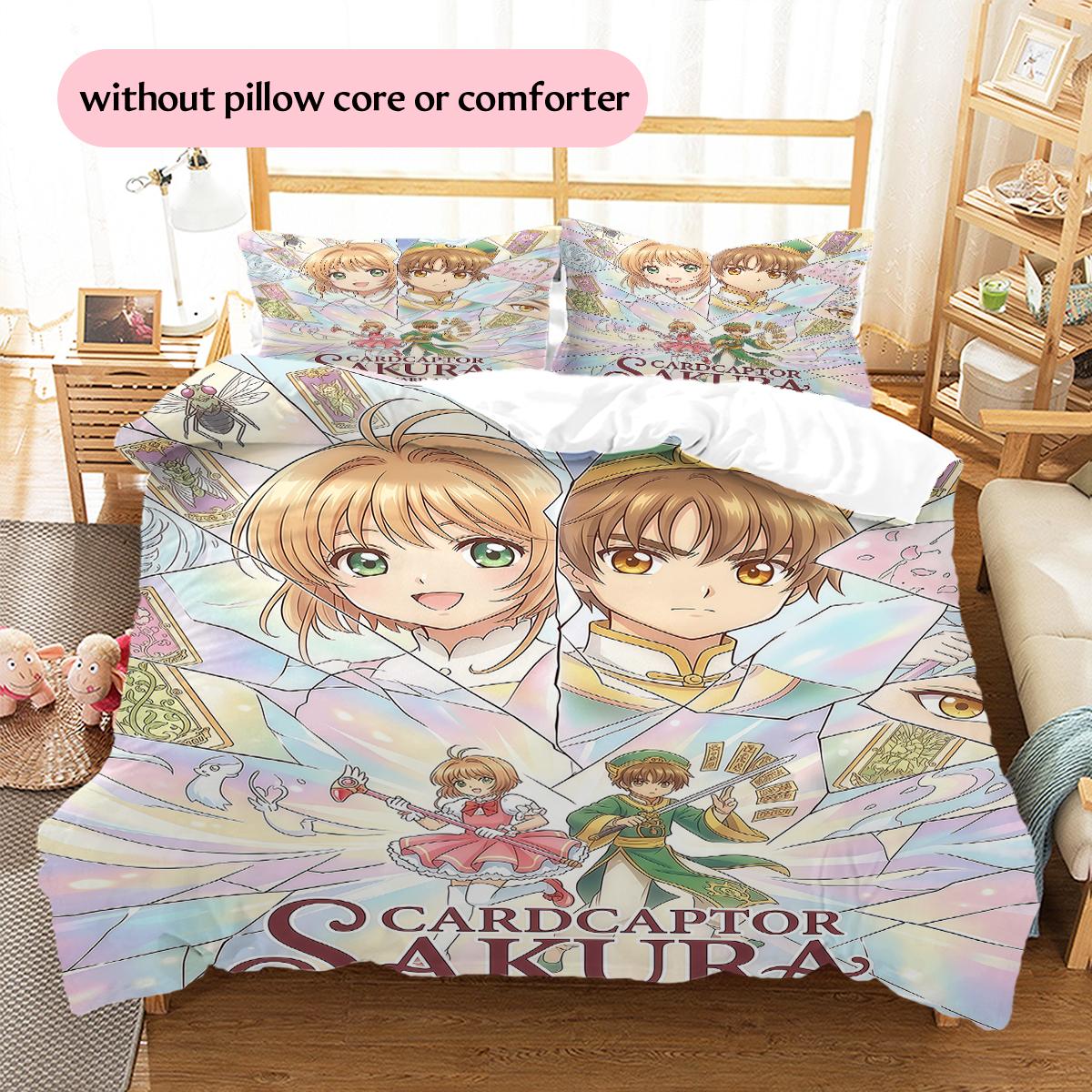 Cute Cardcaptor Sakura Pattern Bedding Quilt Set Home Decoration Gift (1 * duvet cover + 2 * pillowcase without core) 135x200cm
Cute Cardcaptor Sakura Pattern Bedding Quilt Set Home Decoration Gift (1 * duvet cover + 2 * pillowcase without core) 135x200cm