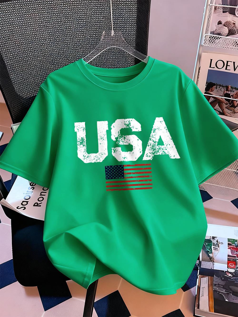 Usa Letter American Flag Prints T-Shirt Women Cotton Summer Short Sleeve Tops Loose Soft O-Neck T Shirt Casual Woman Clothes 4XL
Usa Letter American Flag Prints T-Shirt Women Cotton Summer Short Sleeve Tops Loose Soft O-Neck T Shirt Casual Woman Clothes 4XL