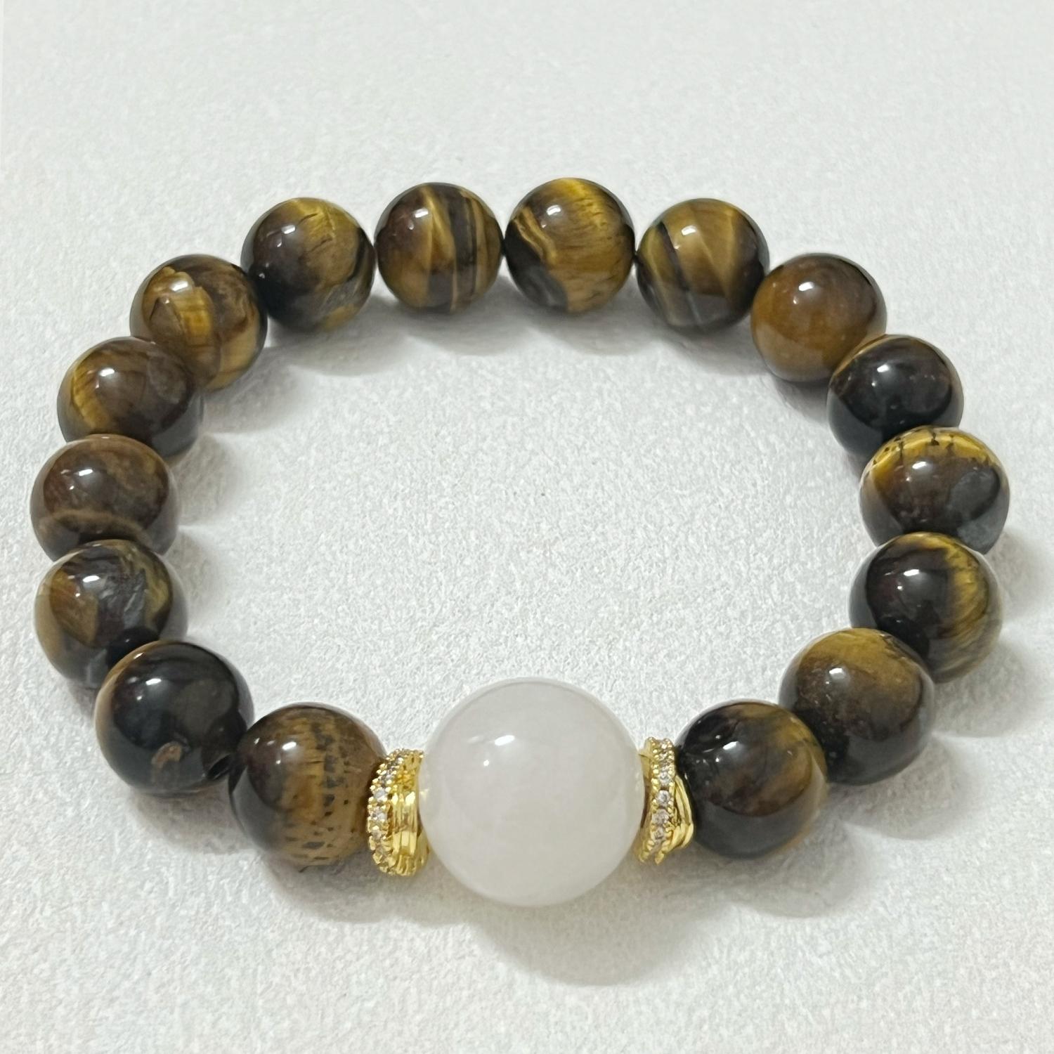 Natural Tiger Eye Stone Beaded Bracelet for Women 10mm Round Beads Stretch Bangle Semi-Precious Gemstones Bracelets DIY Jewelry Gifts Length 16cm
Natural Tiger Eye Stone Beaded Bracelet for Women 10mm Round Beads Stretch Bangle Semi-Precious Gemstones Bracelets DIY Jewelry Gifts Length 16cm