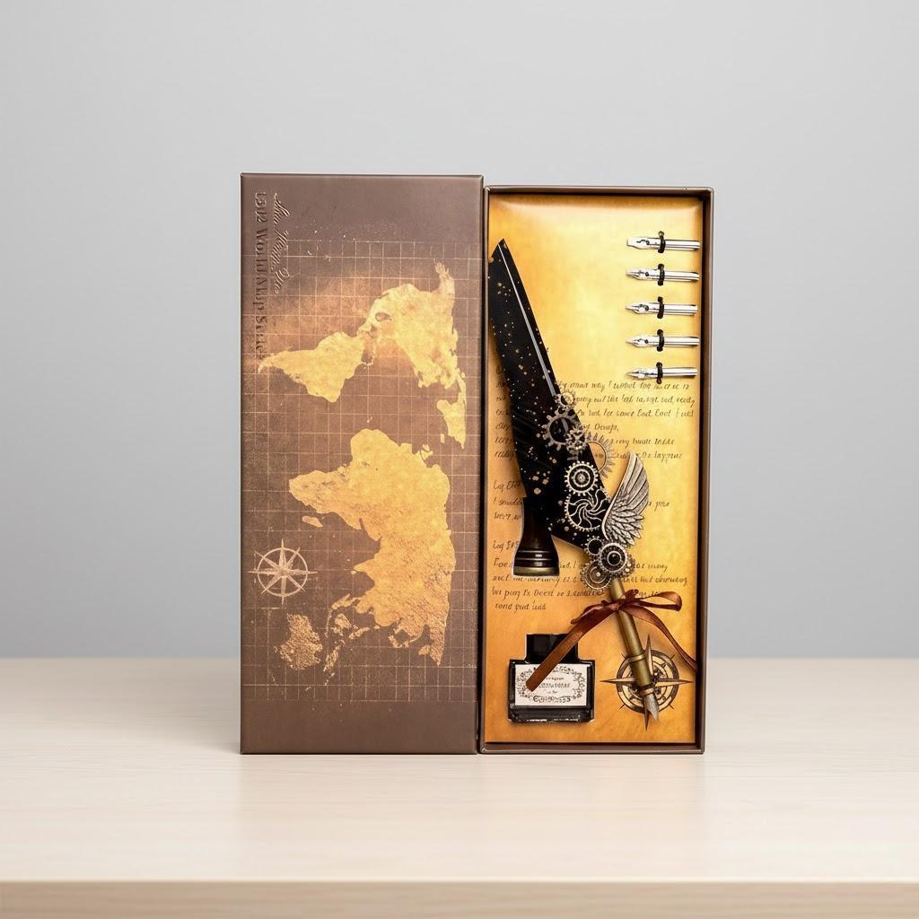 Vintage Wing Design Calligraphy Dip Pen Set with Stand Classic Feather Shape Art Craft Includes 15ml Refill Ink Bottle чорний
Vintage Wing Design Calligraphy Dip Pen Set with Stand Classic Feather Shape Art Craft Includes 15ml Refill Ink Bottle чорний